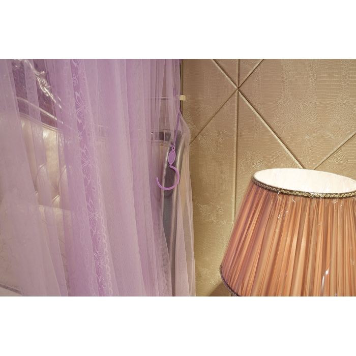 91家纺网 家纺一手货源 找家纺 迪凡保罗 A04弧形伸缩钓鱼式蚊帐紫色