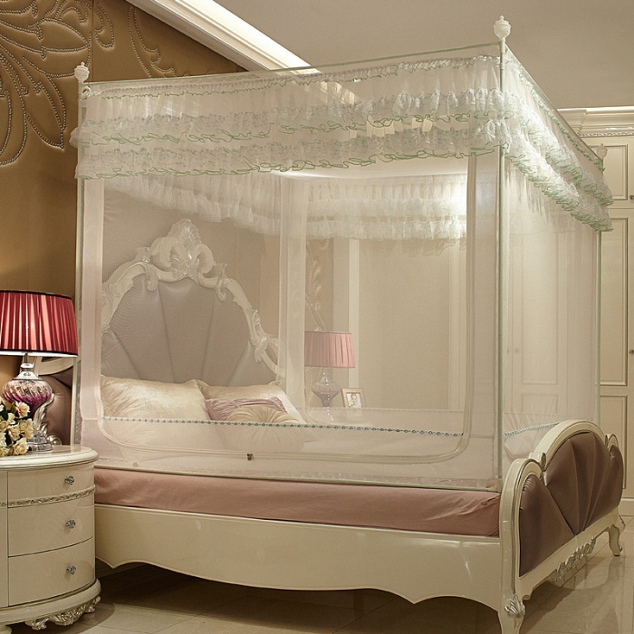 91家纺网 家纺一手货源 找家纺 迪凡保罗 外穿杆拉链坐床式蚊帐 5828 白色