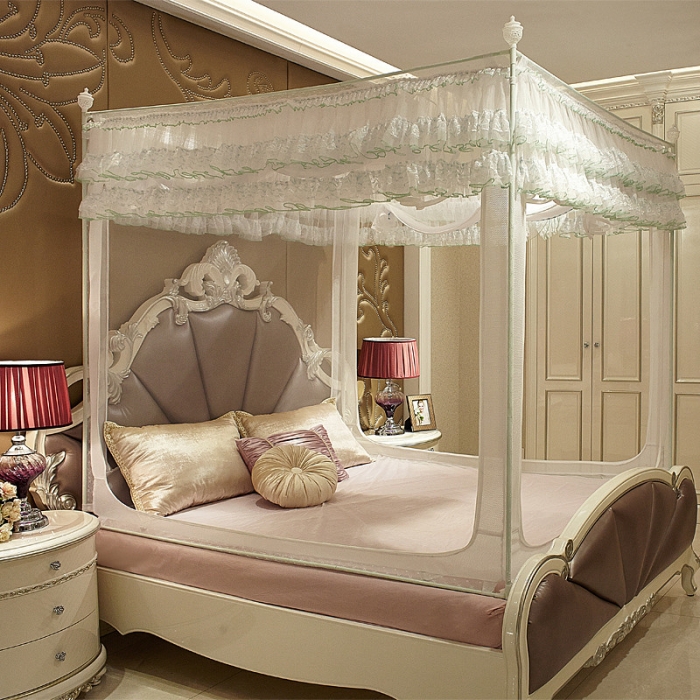 91家纺网 家纺一手货源 找家纺 迪凡保罗 外穿杆拉链坐床式蚊帐 5828 白色