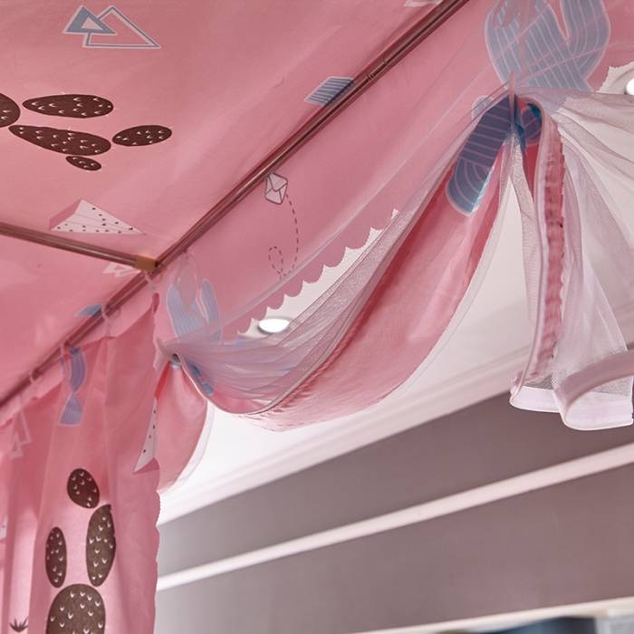 91家纺网 家纺一手货源 找家纺 迪凡保罗 5807遮光帘子母床拉链蚊-不锈钢支架 仙人掌