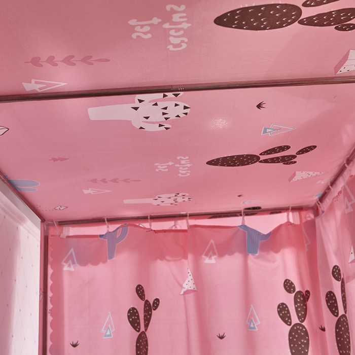 91家纺网 家纺一手货源 找家纺 迪凡保罗 5807遮光帘子母床拉链蚊-不锈钢支架 仙人掌