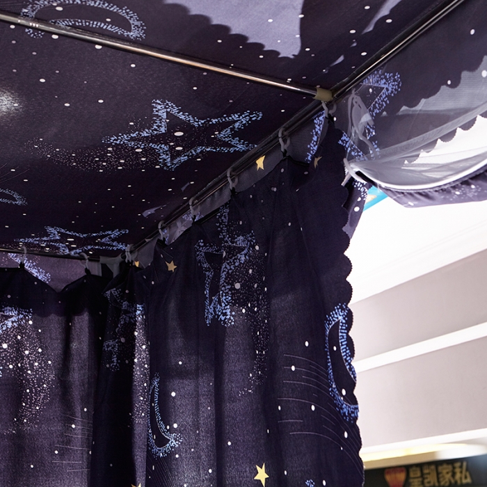 91家纺网 家纺一手货源 找家纺 迪凡保罗 5807遮光帘子母床拉链蚊-不锈钢支架 星月