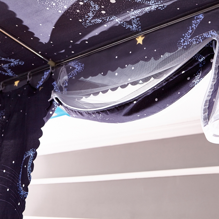 91家纺网 家纺一手货源 找家纺 迪凡保罗 5807遮光帘子母床拉链蚊-铝合金支架 星月