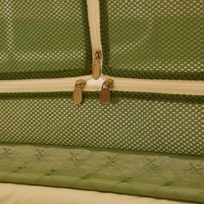 91家纺网 家纺一手货源 找家纺 迪凡保罗 5832 山字型外穿杆拉链坐床式蚊帐 抹茶绿