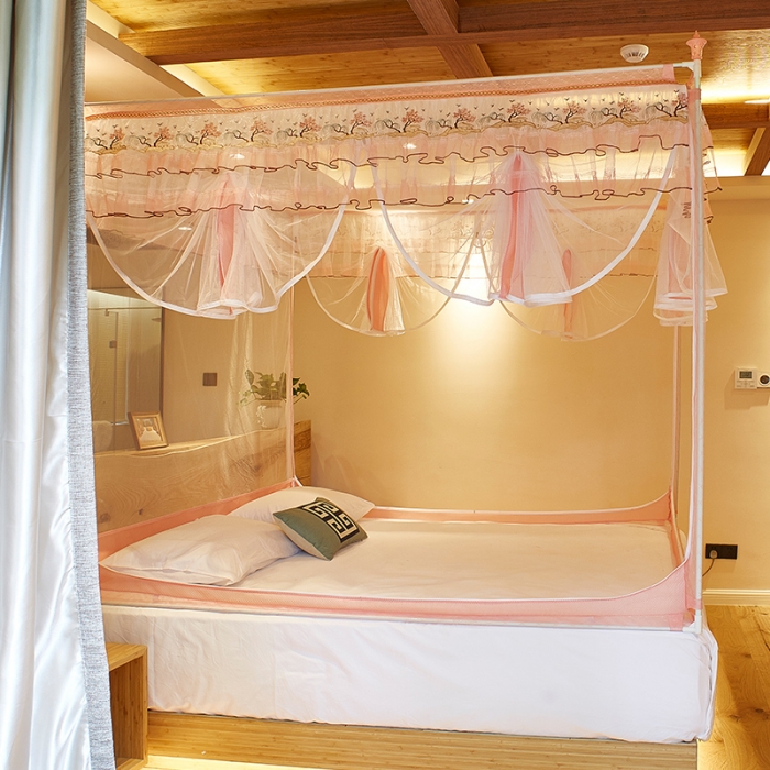 91家纺网 家纺一手货源 找家纺 迪凡保罗 5832 山字型外穿杆拉链坐床式蚊帐 玉色