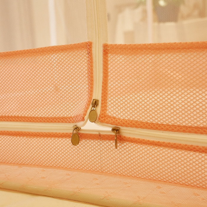 91家纺网 家纺一手货源 找家纺 迪凡保罗 5832 山字型外穿杆拉链坐床式蚊帐 玉色