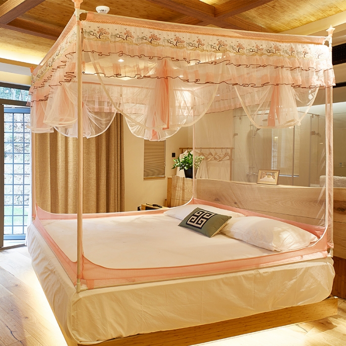 91家纺网 家纺一手货源 找家纺 迪凡保罗 5832 山字型外穿杆拉链坐床式蚊帐 玉色