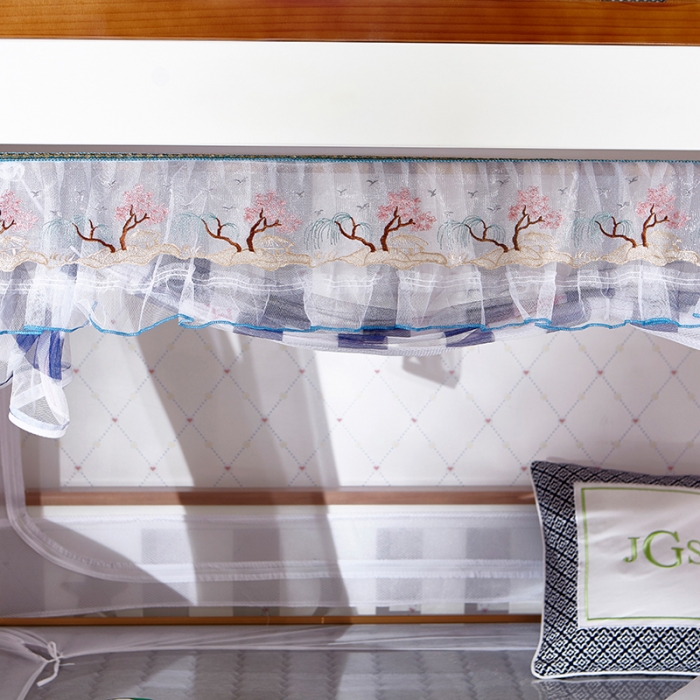 91家纺网 家纺一手货源 找家纺 迪凡保罗 5806数码印花子母床拉链蚊帐(不锈钢支架）萌猫