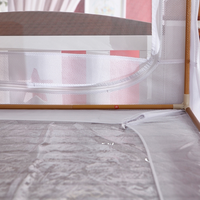 91家纺网 家纺一手货源 找家纺 迪凡保罗 5806数码印花子母床拉链蚊帐(不锈钢支架）萌猫