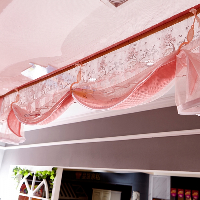 91家纺网 家纺一手货源 找家纺 迪凡保罗 5806数码印花子母床拉链蚊帐(不锈钢支架）月亮兔