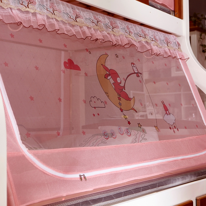 91家纺网 家纺一手货源 找家纺 迪凡保罗 5806数码印花子母床拉链蚊帐(不锈钢支架）月亮兔