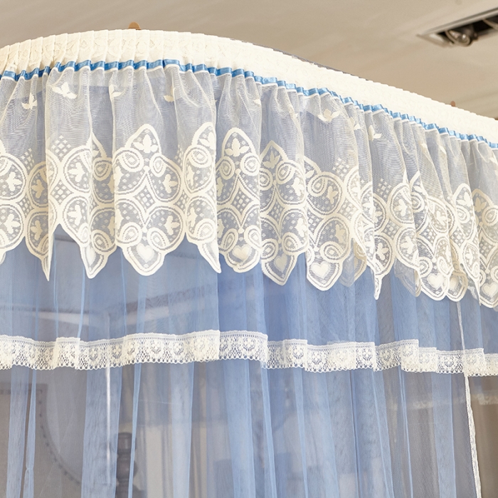 91家纺网 家纺一手货源 找家纺 迪凡保罗 A22-土豪金手动导轨蚊帐 蓝色