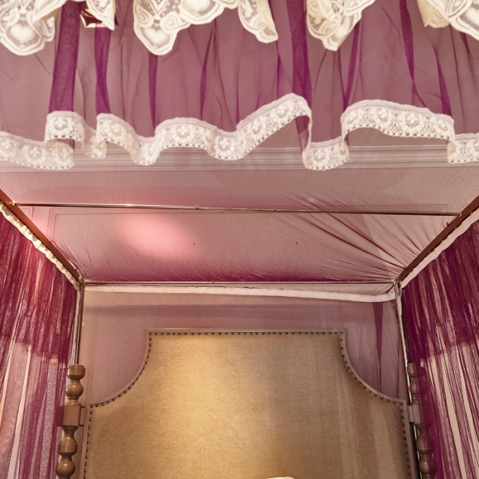 91家纺网 家纺一手货源 找家纺 迪凡保罗 A22-土豪金手动导轨蚊帐 深紫色