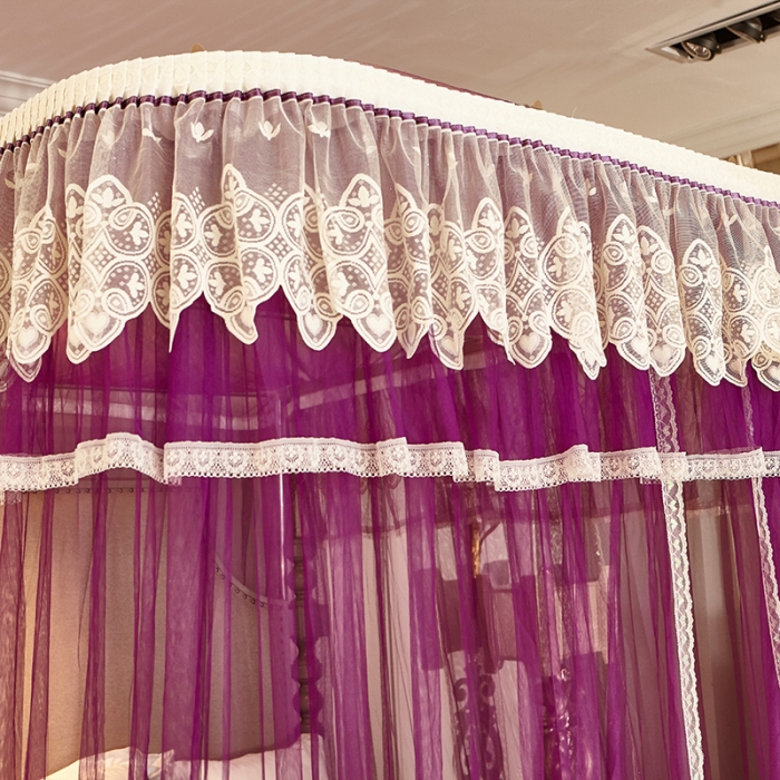 91家纺网 家纺一手货源 找家纺 迪凡保罗 A22-土豪金手动导轨蚊帐 深紫色