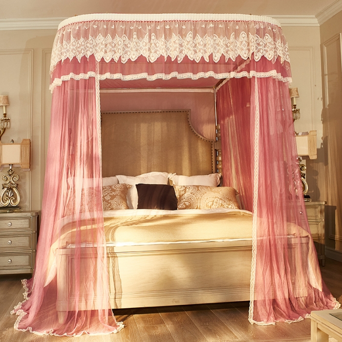 91家纺网 家纺一手货源 找家纺 迪凡保罗 A22-广东拉绳导轨蚊帐 豆沙色