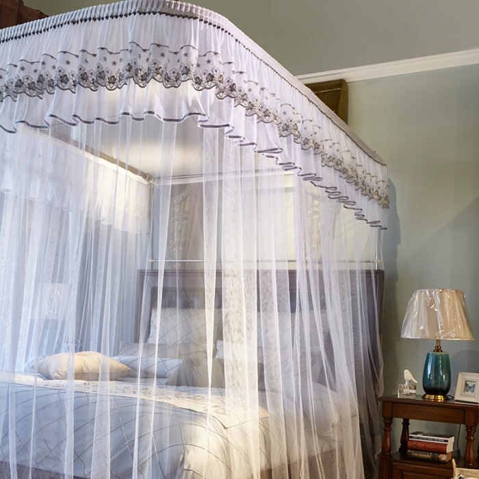 91家纺网 家纺一手货源 找家纺 迪凡保罗 A20-广东·土豪金手动导轨蚊帐 白色