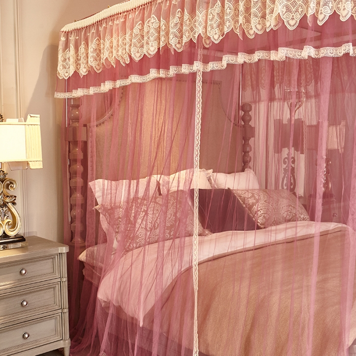 91家纺网 家纺一手货源 找家纺 迪凡保罗 A22-土豪金手动导轨蚊帐 豆沙色