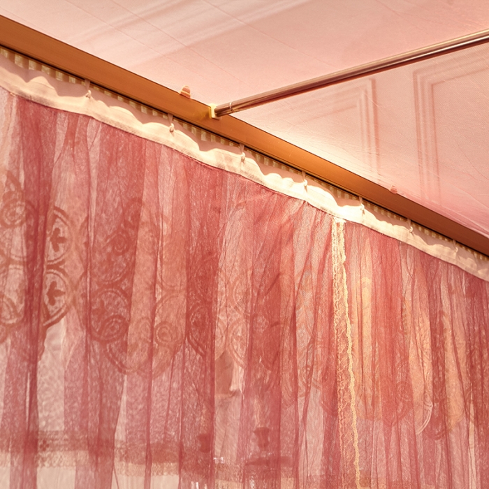 91家纺网 家纺一手货源 找家纺 迪凡保罗 A22-土豪金手动导轨蚊帐 豆沙色