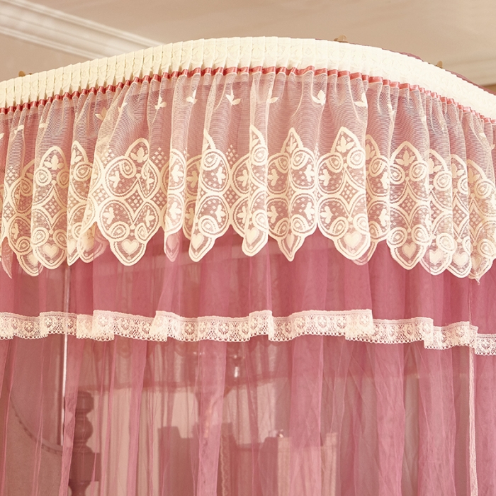 91家纺网 家纺一手货源 找家纺 迪凡保罗 A22-土豪金手动导轨蚊帐 豆沙色