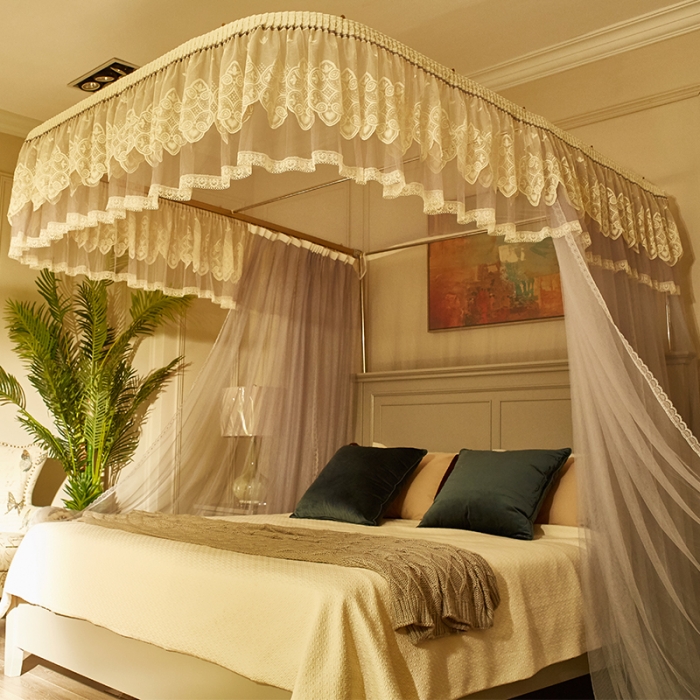 91家纺网 家纺一手货源 找家纺 迪凡保罗 A22-土豪金手动导轨蚊帐 灰色