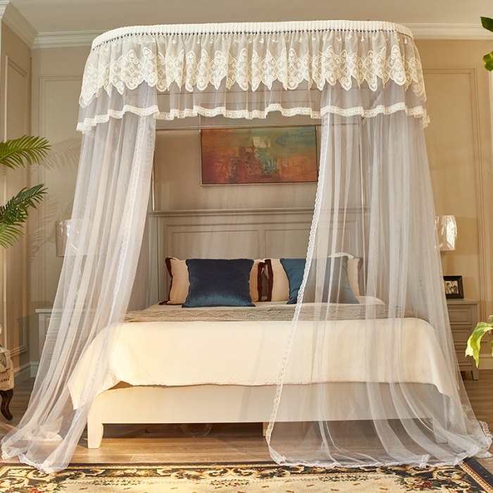 91家纺网 家纺一手货源 找家纺 迪凡保罗 A22-土豪金手动导轨蚊帐 灰色