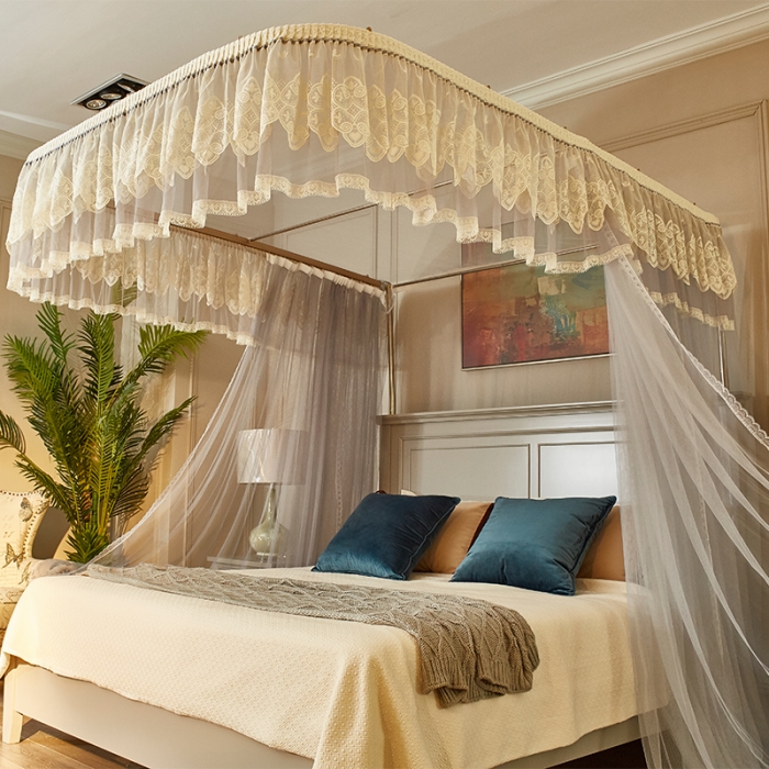 91家纺网 家纺一手货源 找家纺 迪凡保罗 A22-土豪金手动导轨蚊帐 灰色