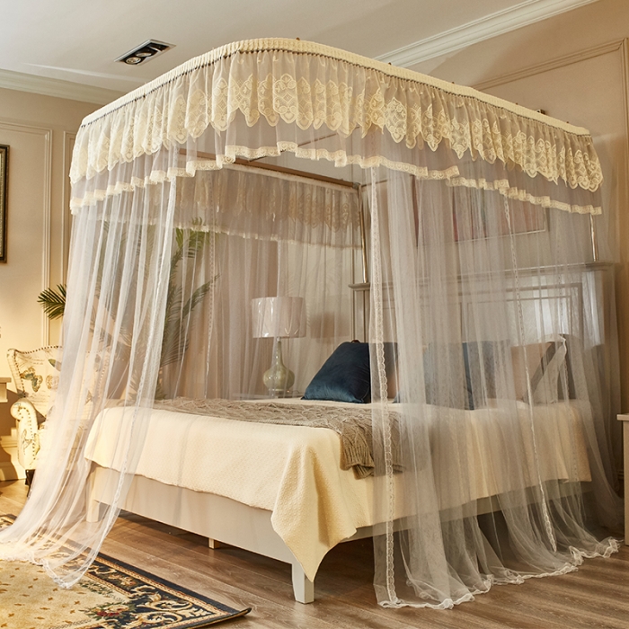 91家纺网 家纺一手货源 找家纺 迪凡保罗 A22-土豪金手动导轨蚊帐 灰色