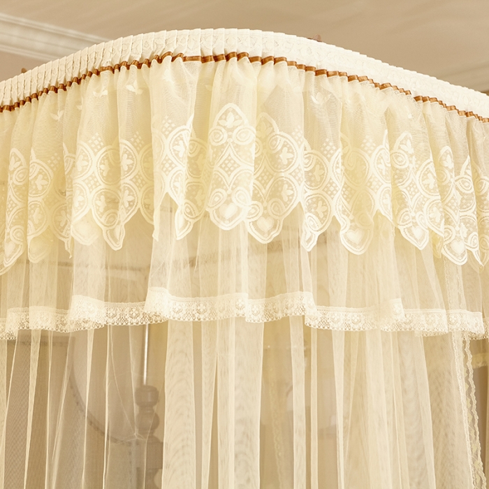 91家纺网 家纺一手货源 找家纺 迪凡保罗 A22-土豪金手动导轨蚊帐 米黄色