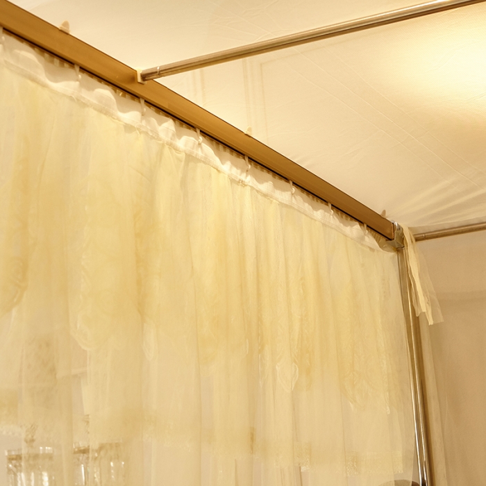 91家纺网 家纺一手货源 找家纺 迪凡保罗 A22-土豪金手动导轨蚊帐 米黄色