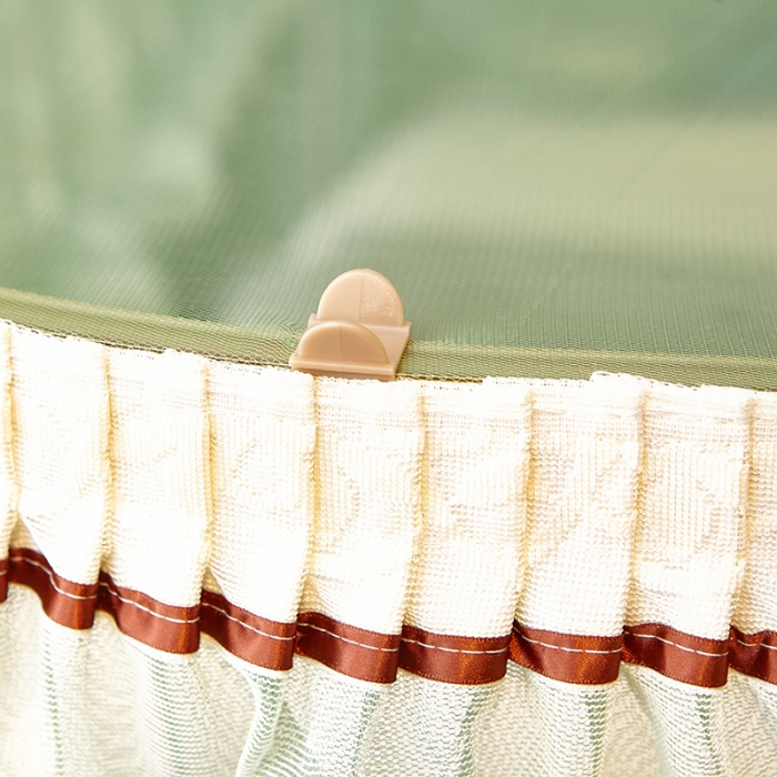 91家纺网 家纺一手货源 找家纺 迪凡保罗 A22-土豪金手动导轨蚊帐 抹茶绿