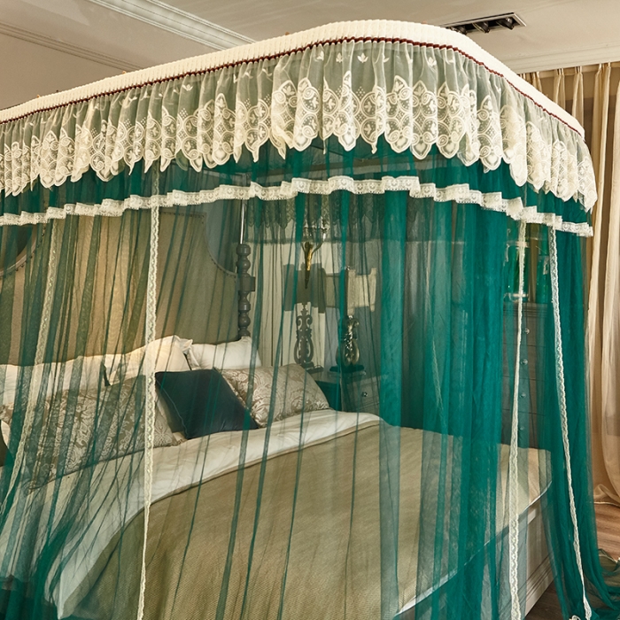 91家纺网 家纺一手货源 找家纺 迪凡保罗 A22-土豪金手动导轨蚊帐 墨绿色