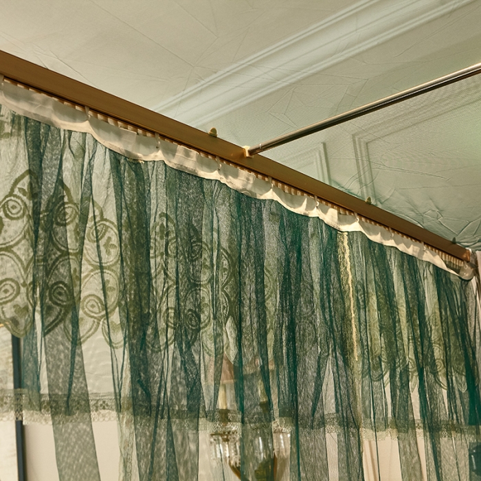 91家纺网 家纺一手货源 找家纺 迪凡保罗 A22-土豪金手动导轨蚊帐 墨绿色