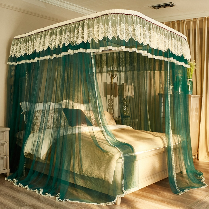 91家纺网 家纺一手货源 找家纺 迪凡保罗 A22-土豪金手动导轨蚊帐 墨绿色