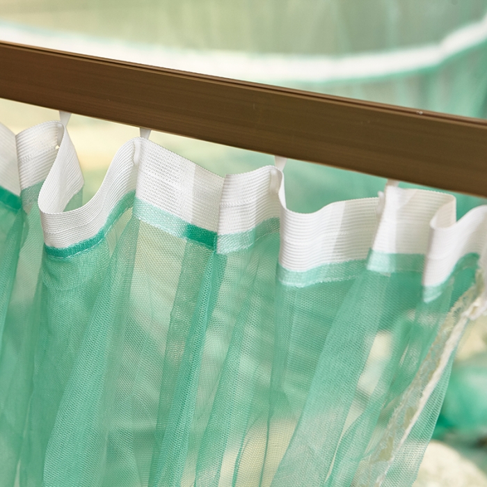 91家纺网 家纺一手货源 找家纺 迪凡保罗 A22-土豪金手动导轨蚊帐 水绿色