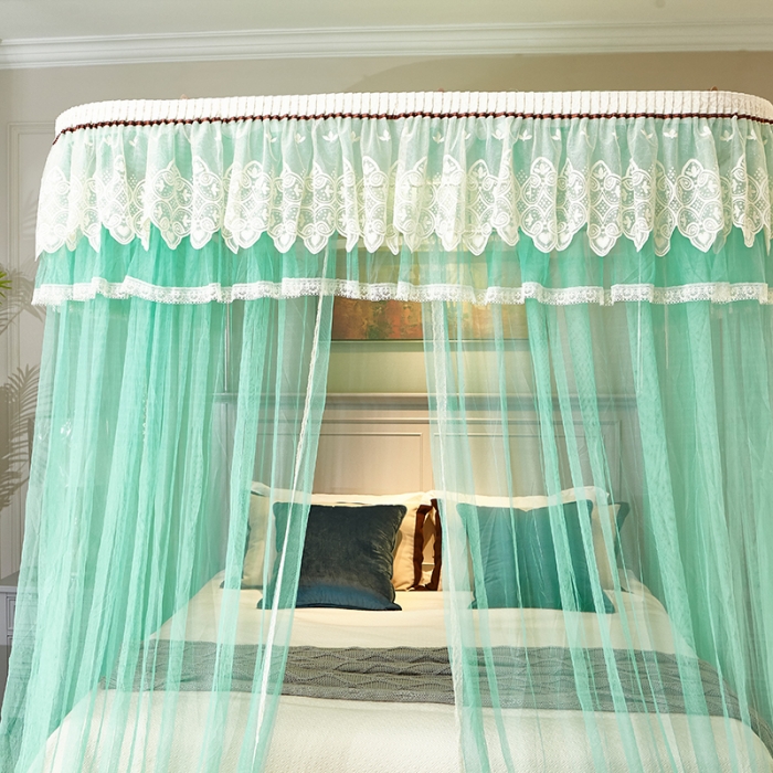 91家纺网 家纺一手货源 找家纺 迪凡保罗 A22-土豪金手动导轨蚊帐 水绿色