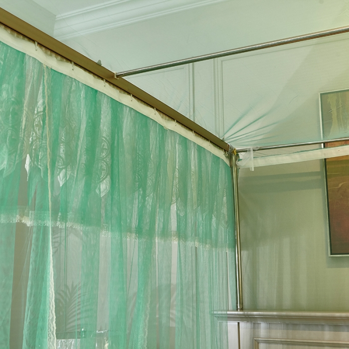 91家纺网 家纺一手货源 找家纺 迪凡保罗 A22-土豪金手动导轨蚊帐 水绿色