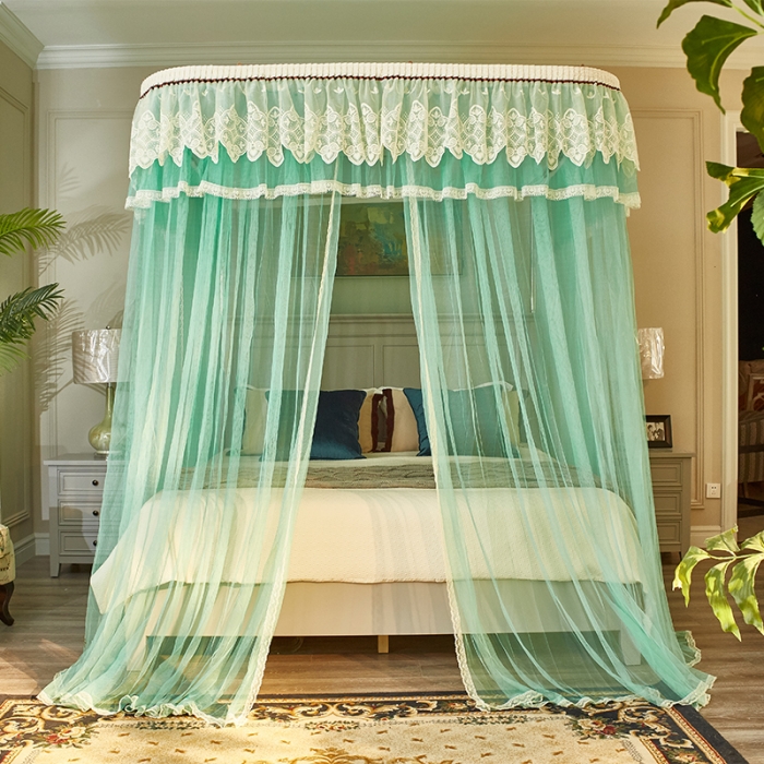 91家纺网 家纺一手货源 找家纺 迪凡保罗 A22-土豪金手动导轨蚊帐 水绿色