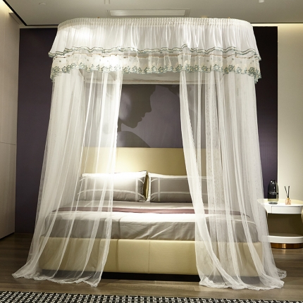 91家纺网 家纺一手货源 找家纺 （总）迪凡保罗 A27 广东拉绳·土豪金手动导轨蚊帐