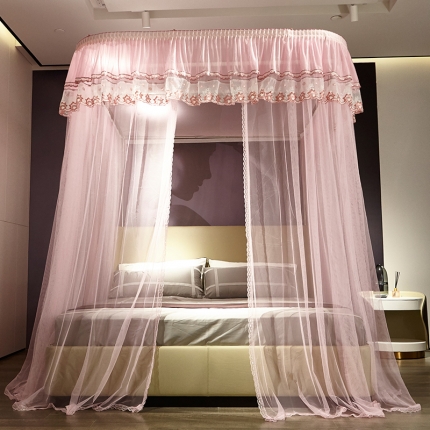 91家纺网 家纺一手货源 找家纺 （总）迪凡保罗 A27 广东拉绳·土豪金手动导轨蚊帐