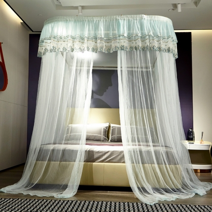 91家纺网 家纺一手货源 找家纺 （总）迪凡保罗 A27 广东拉绳·土豪金手动导轨蚊帐