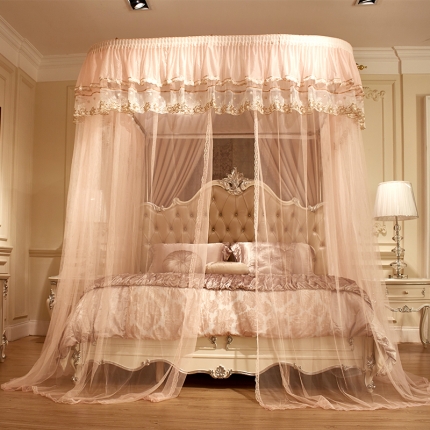 91家纺网 家纺一手货源 找家纺 （总）迪凡保罗 A27 广东拉绳·土豪金手动导轨蚊帐