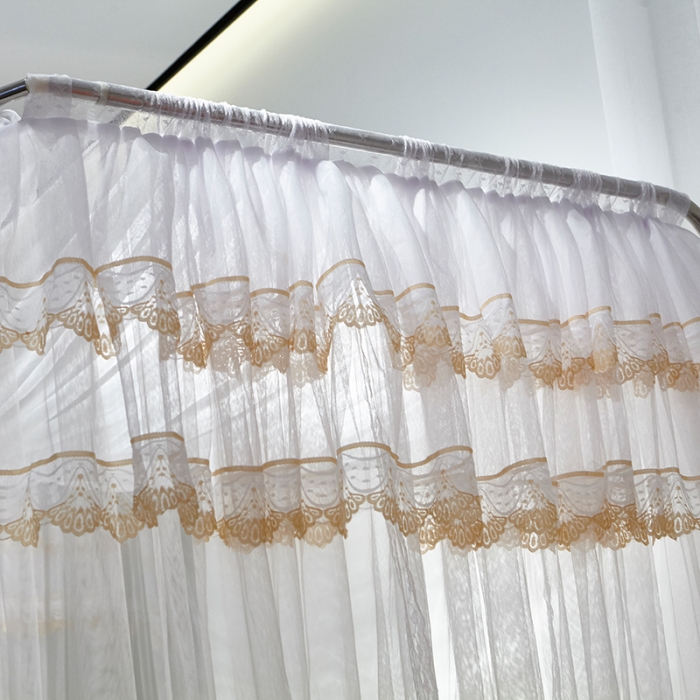 91家纺网 家纺一手货源 找家纺 迪凡保罗 A05 弧形伸缩钓鱼式蚊帐 渐变黄色-25管支架