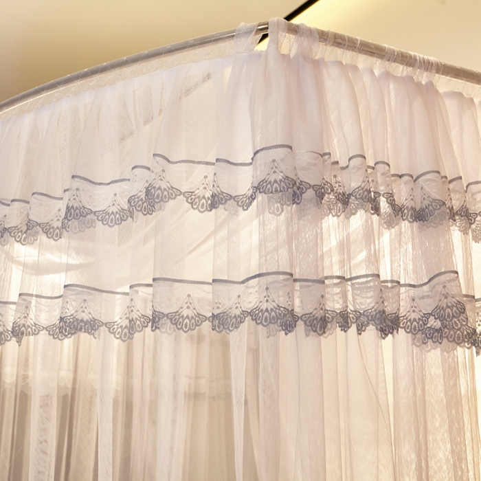 91家纺网 家纺一手货源 找家纺 迪凡保罗 A05 弧形伸缩钓鱼式蚊帐 渐变灰色-25管支架