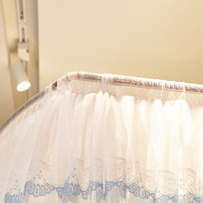 91家纺网 家纺一手货源 找家纺 迪凡保罗 A05 弧形伸缩钓鱼式蚊帐 渐变梦蓝-25管支架