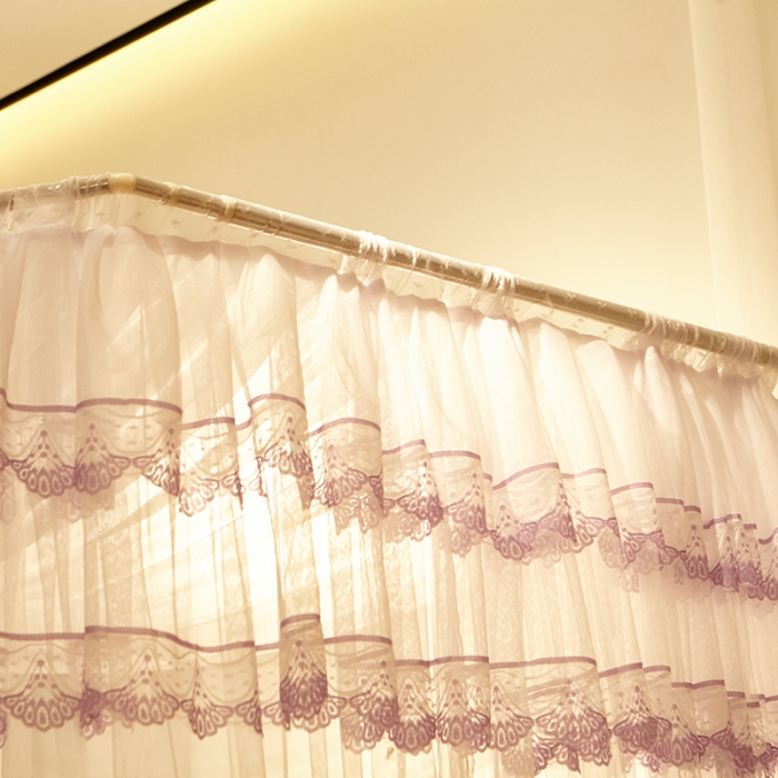 91家纺网 家纺一手货源 找家纺 迪凡保罗 A05 弧形伸缩钓鱼式蚊帐 渐变紫色-25管支架