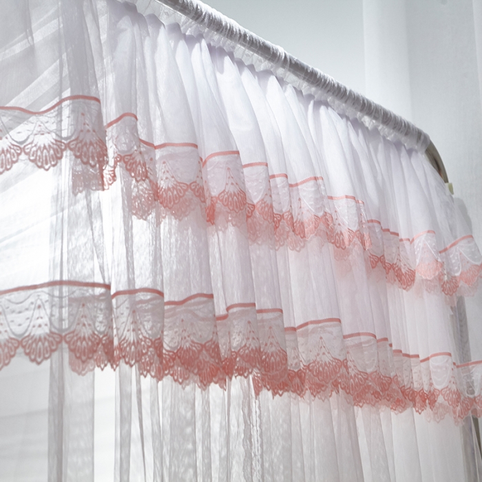 91家纺网 家纺一手货源 找家纺 迪凡保罗 A05 弧形伸缩钓鱼式蚊帐 渐变橘色-32管支架