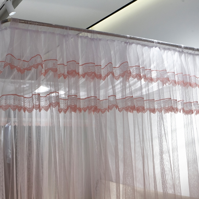 91家纺网 家纺一手货源 找家纺 迪凡保罗 A05 弧形伸缩钓鱼式蚊帐 渐变橘色-32管支架