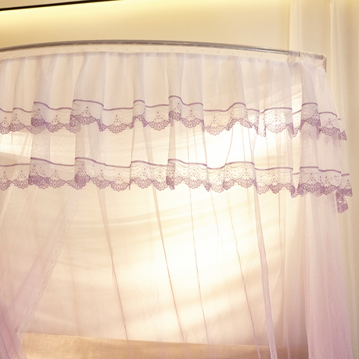 91家纺网 家纺一手货源 找家纺 迪凡保罗 A05 弧形伸缩钓鱼式蚊帐 渐变紫色-32管支架