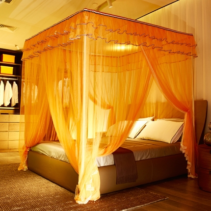 91家纺网 家纺一手货源 找家纺 迪凡保罗 5815运动风宫廷蚊帐桔色