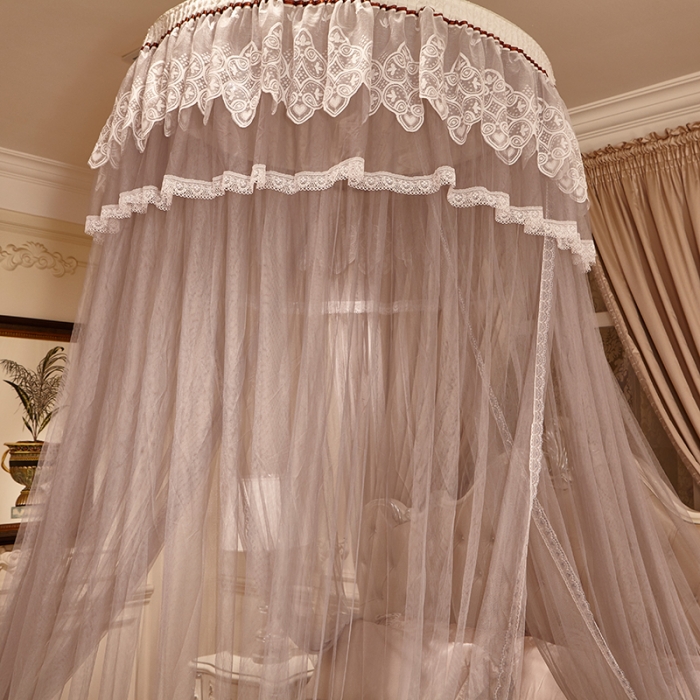 91家纺网 家纺一手货源 找家纺 迪凡保罗 5812（圆顶吊顶蚊帐）灰色